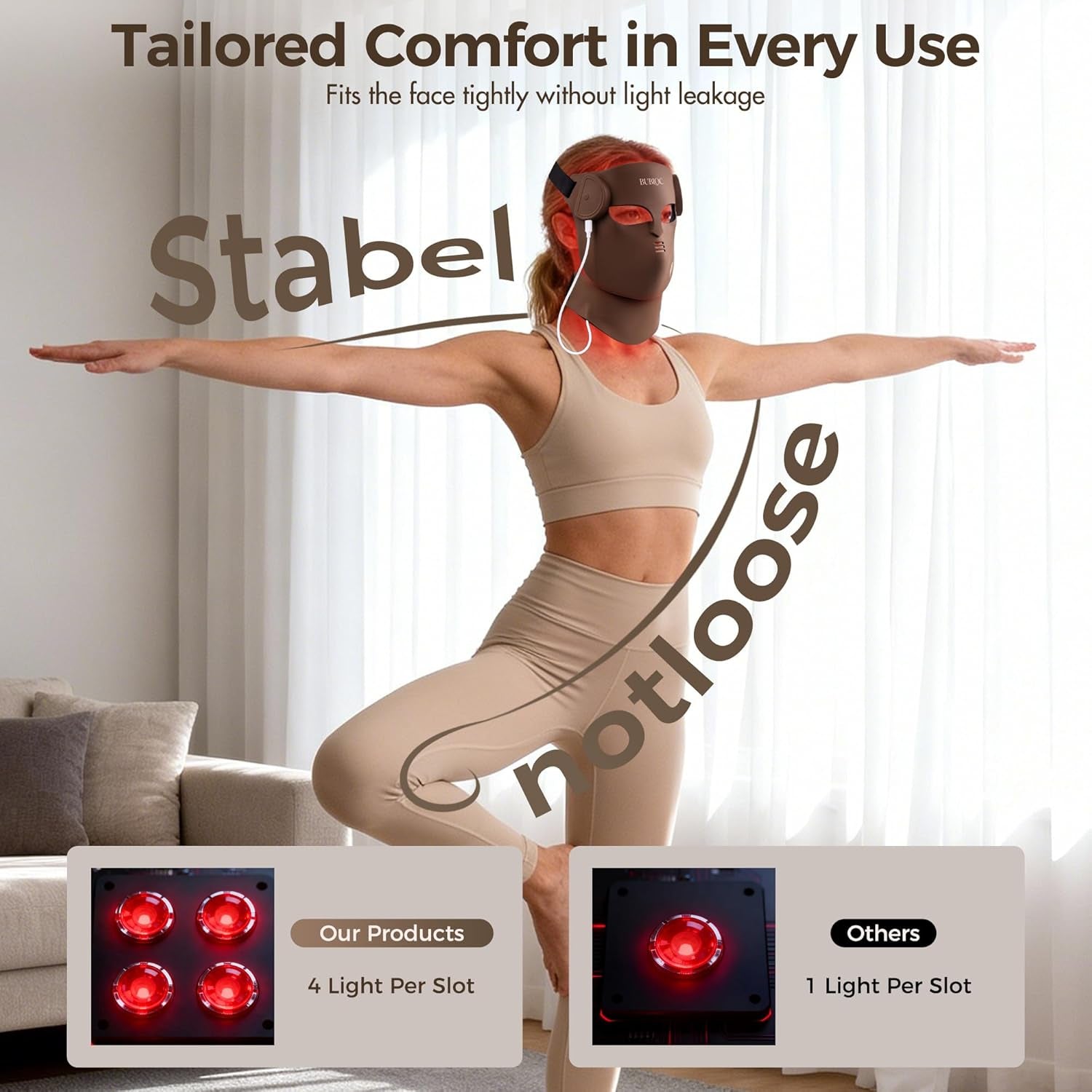 Red Light Therapy Mask for Face & Neck,Wireless Red Light Mask with NIR | 400 Led,140Mw/Cm² High Intensity,850Nm near Infrared Light Therapy,8 Colors,3 Intensities 4000Mah Rechargeable Remote Control