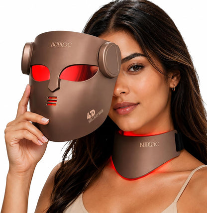 Red Light Therapy Mask for Face & Neck,Wireless Red Light Mask with NIR | 400 Led,140Mw/Cm² High Intensity,850Nm near Infrared Light Therapy,8 Colors,3 Intensities 4000Mah Rechargeable Remote Control